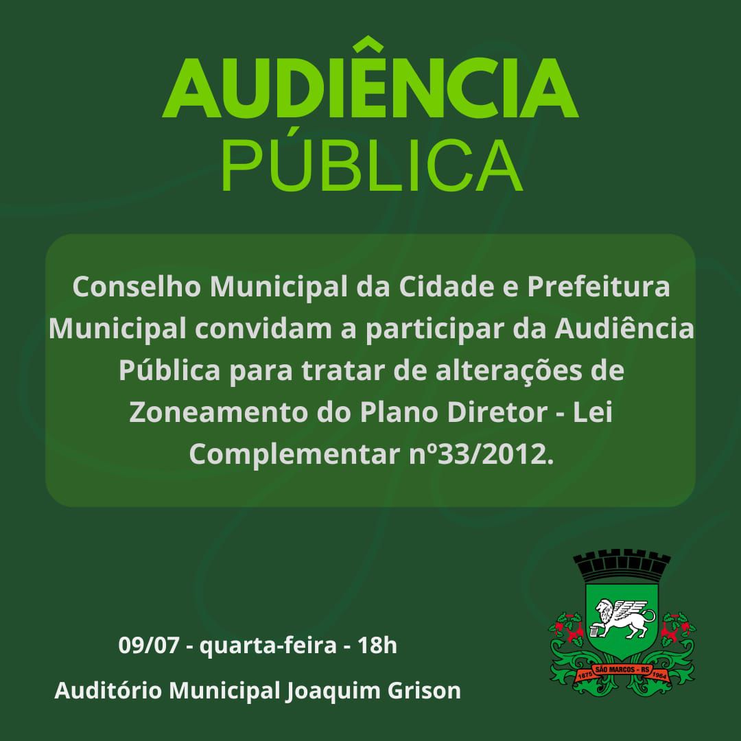 Audiência Pública debate alterações de zoneamento do Plano Diretor de São Marcos