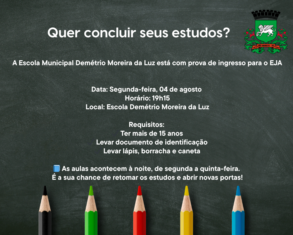 Escola Demétrio Moreira da Luz realiza prova de ingresso para o EJA