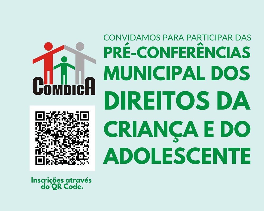 COMDICA realiza pré-conferências municipais na próxima semana para tratar sobre os direitos da criança e do adolescente