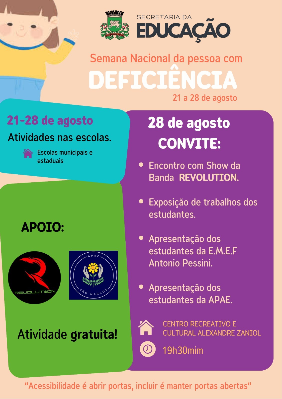 São Marcos realiza Semana da Pessoa com Deficiência com programação especial