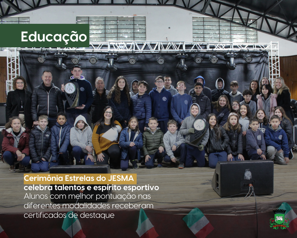 Cerimônia Estrelas do JESMA celebra talentos e espírito esportivo na rede municipal de ensino.