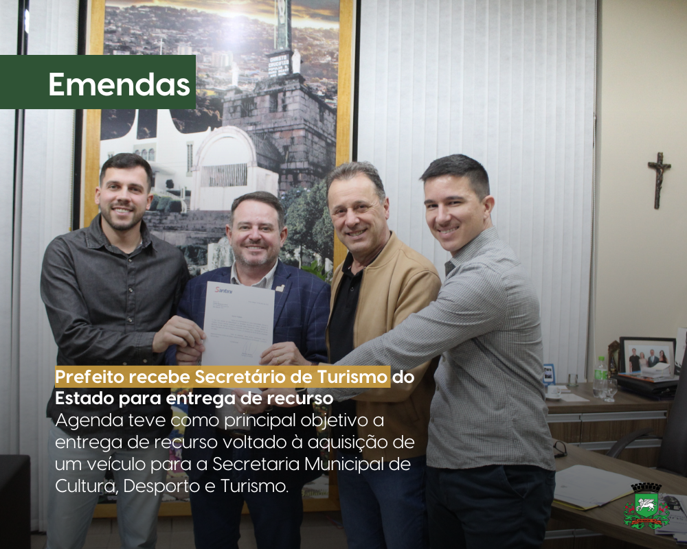 Prefeito recebe Secretário de Turismo do Estado para entrega de recurso destinado ao desenvolvimento do setor