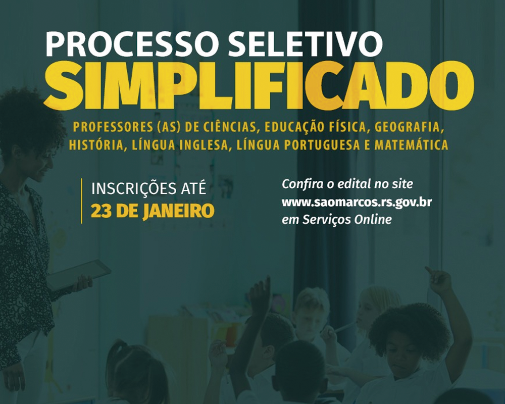 Prefeitura abre inscrições para Processo Seletivo Simplificado (PSS) na área da educação