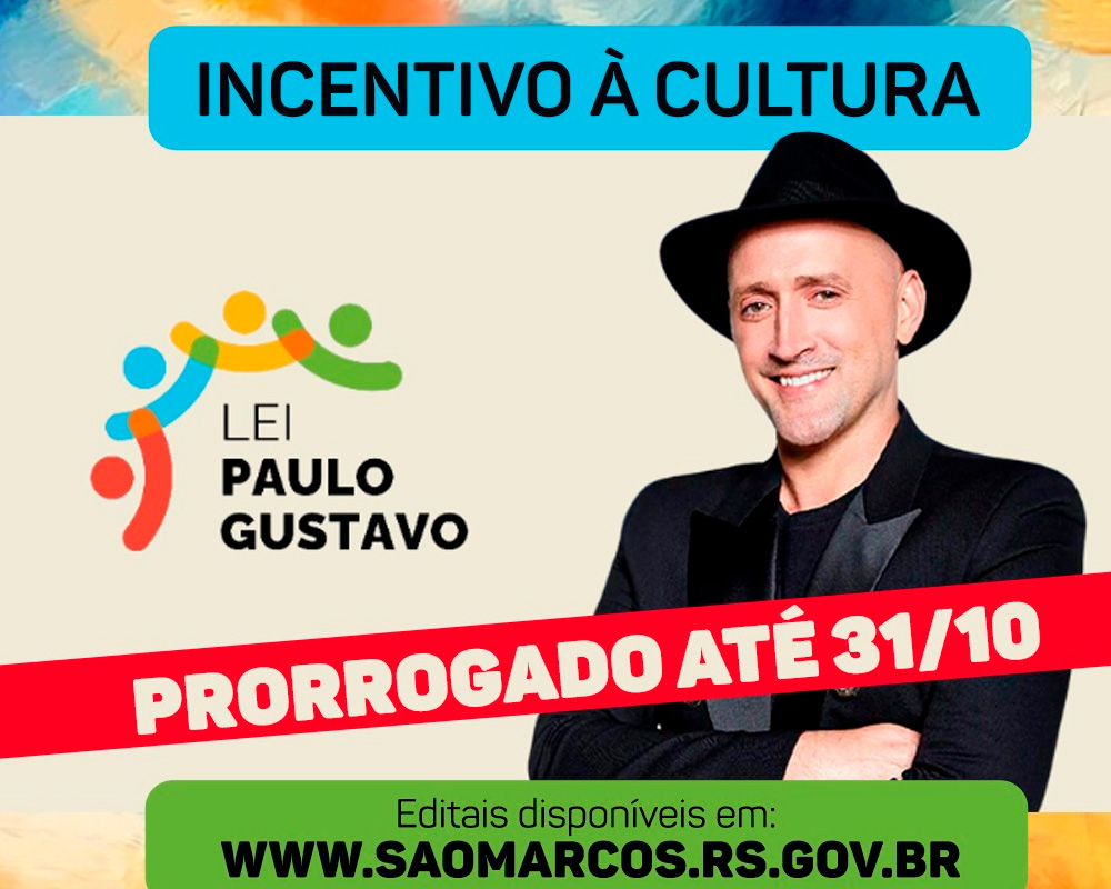 “Fazedores de Cultura” têm até dia 31 de outubro para inscrever projetos que podem ser contemplados pela Lei Paulo Gustavo