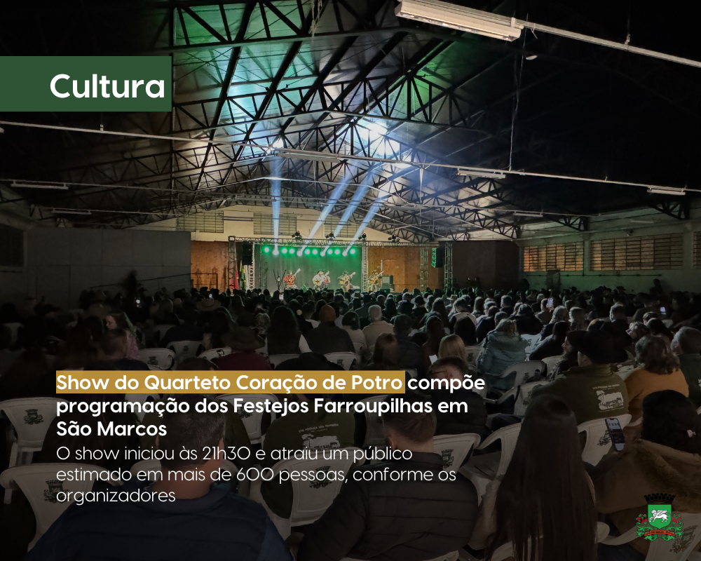 Show do Quarteto Coração de Potro compõe programação dos Festejos Farroupilhas em São Marcos