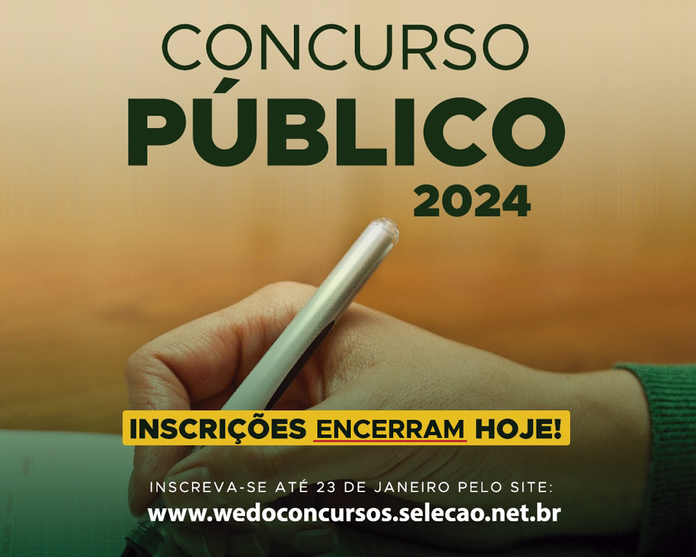Inscrições para Concurso Público da Prefeitura de São Marcos encerram hoje às 14h