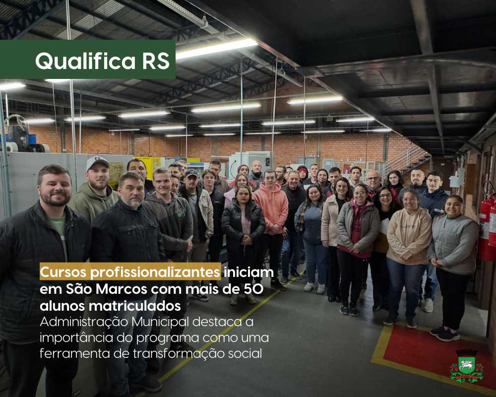 QualificaRS inicia cursos profissionalizantes em São Marcos com mais de 50 alunos matriculados