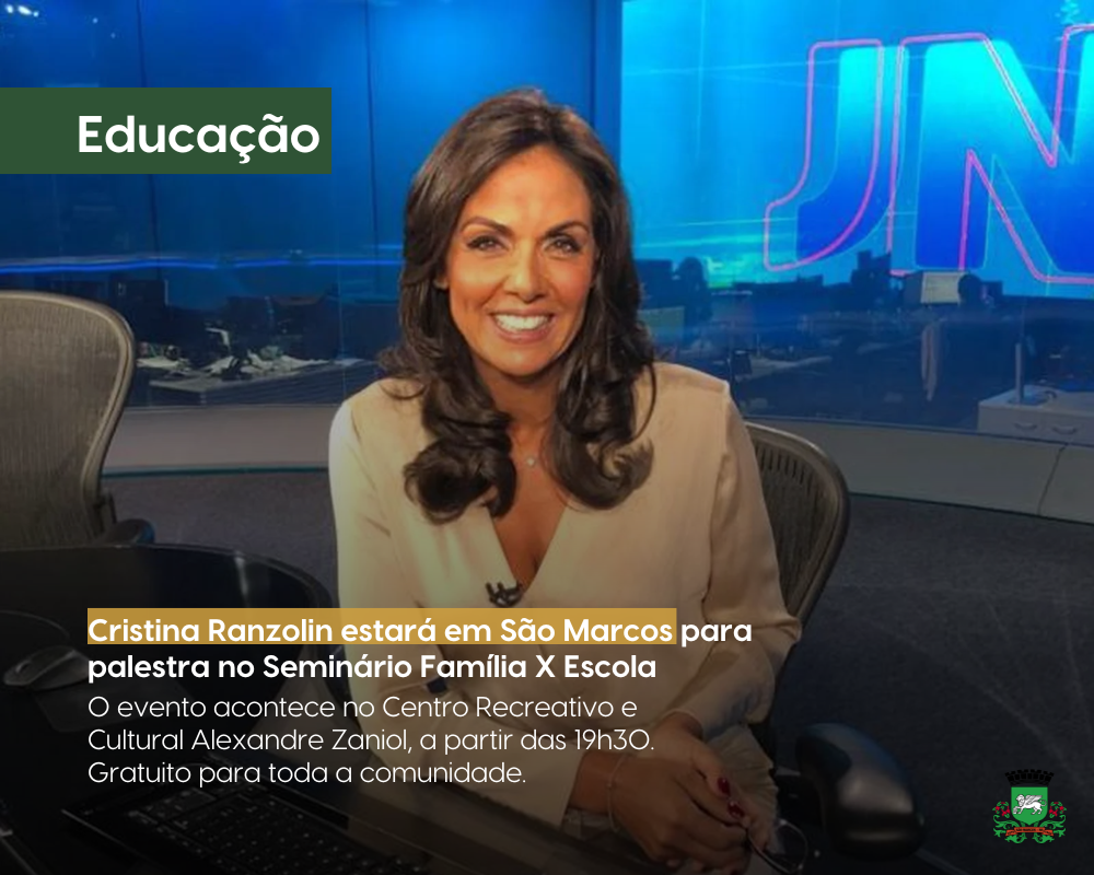 Cristina Ranzolin estará em São Marcos para palestra no Seminário Família X Escola